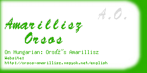 amarillisz orsos business card